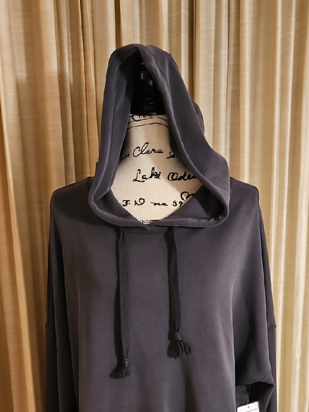 Women's Hooded Pullover Sweatshirt - Charcoal Gray